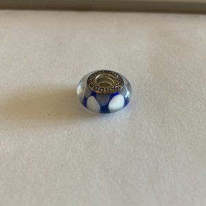 Pandora Royal Blue-White Murano Glass Charm